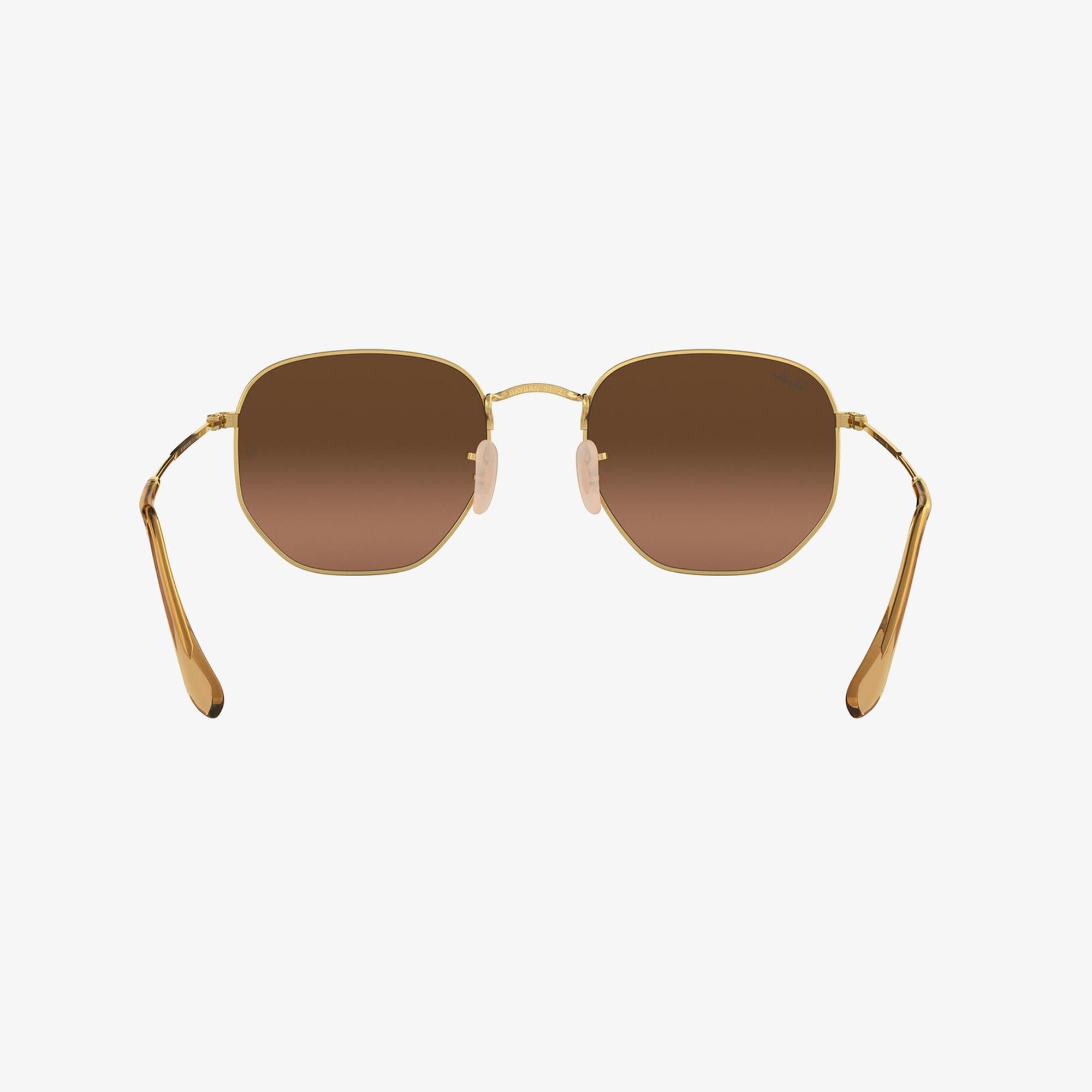 RAY-BAN 0RB3548N Hexagonal Unisex Gold Kahverengi Camlı Güneş Gözlüğü