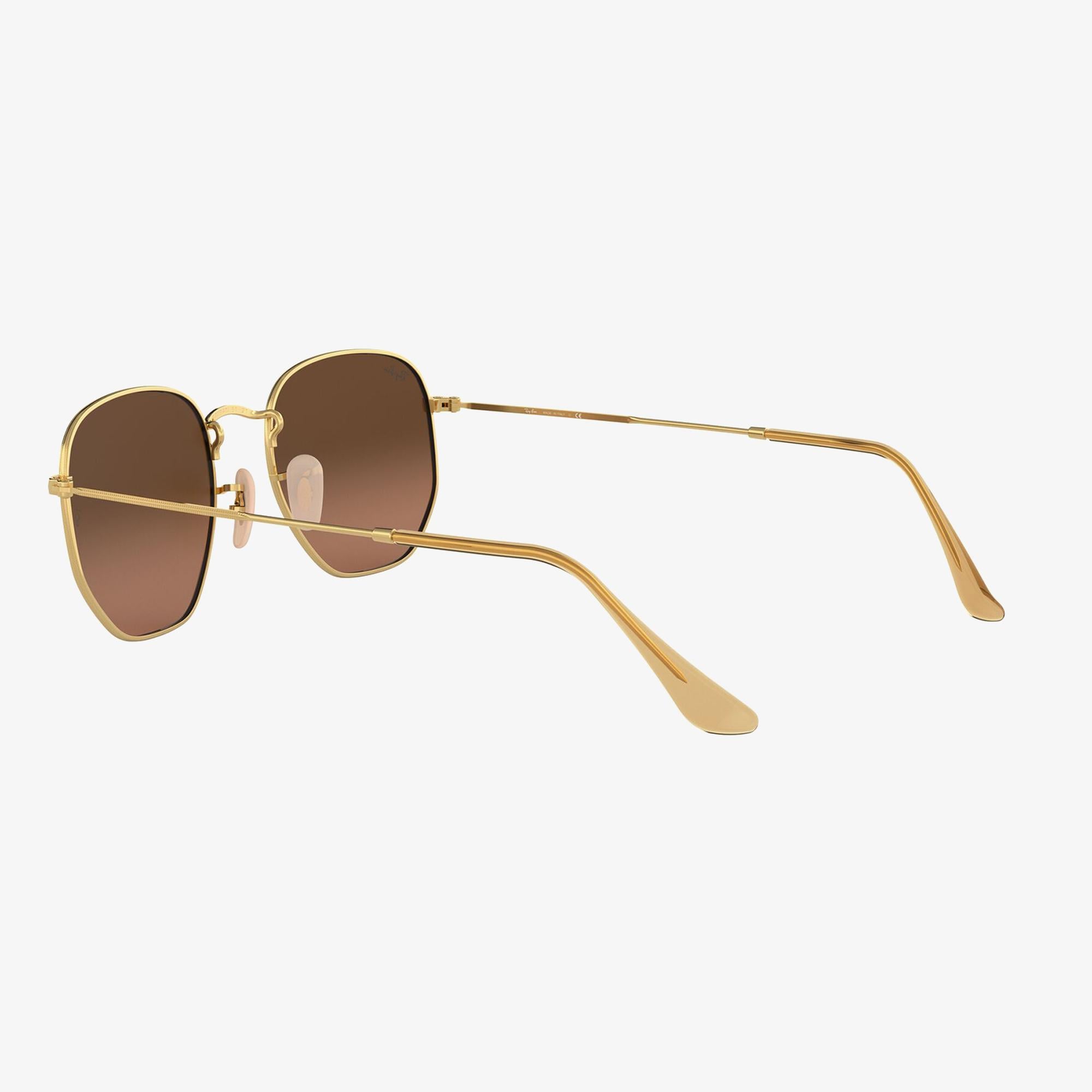RAY-BAN 0RB3548N Hexagonal Unisex Gold Kahverengi Camlı Güneş Gözlüğü
