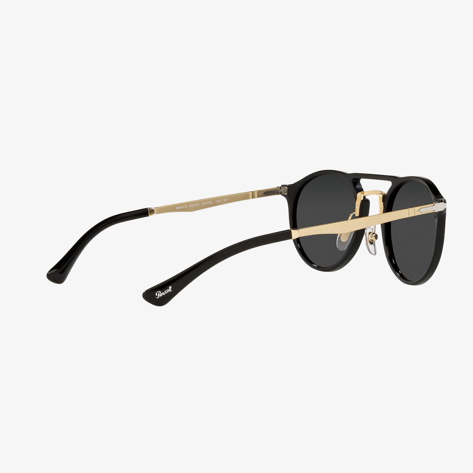 PERSOL 0PO3264S Unisex Siyah-Gold Güneş Gözlüğü