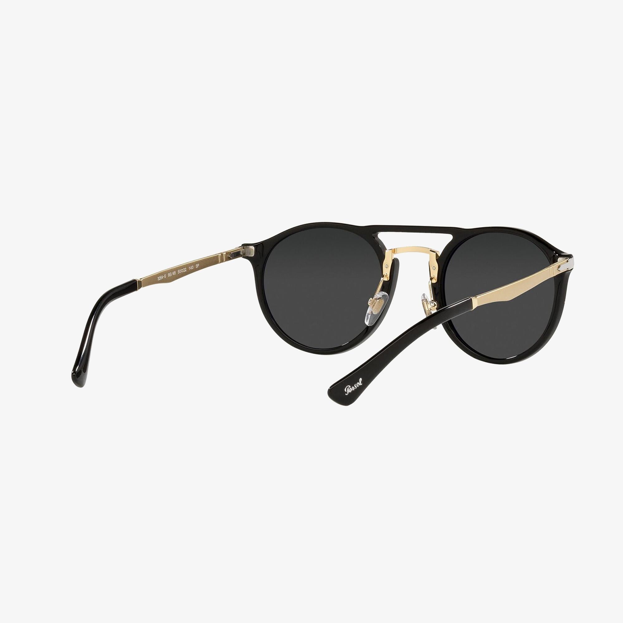 PERSOL 0PO3264S Unisex Siyah-Gold Güneş Gözlüğü