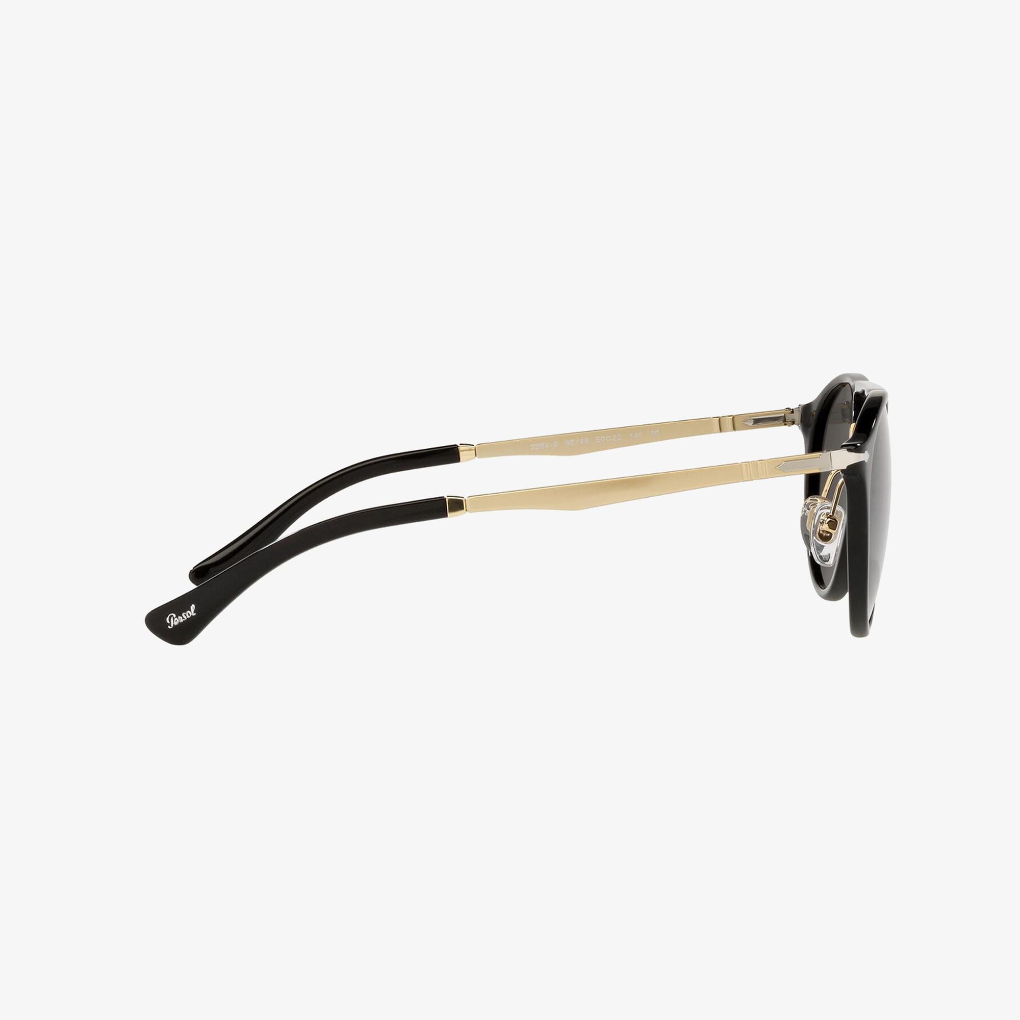 PERSOL 0PO3264S Unisex Siyah-Gold Güneş Gözlüğü