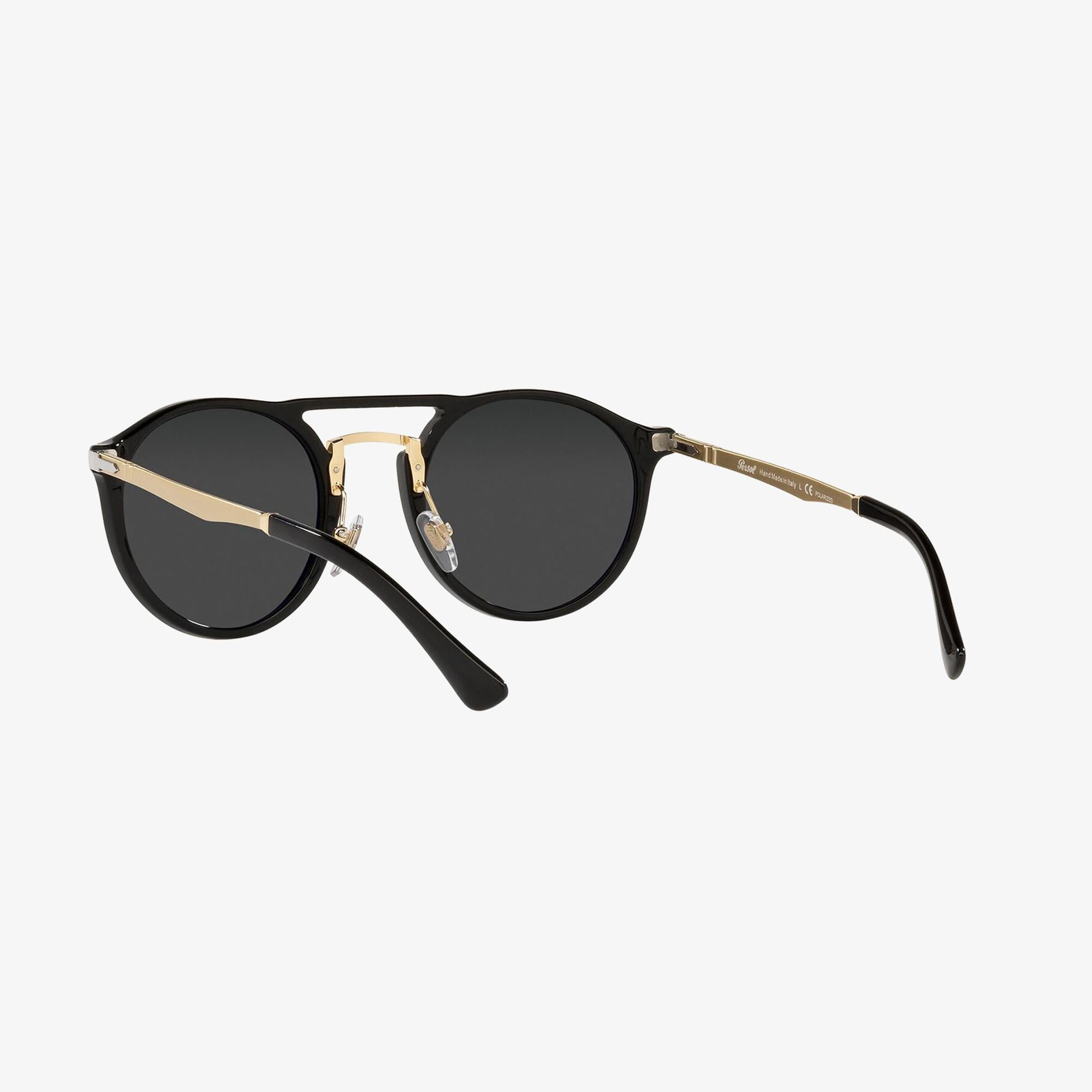 PERSOL 0PO3264S Unisex Siyah-Gold Güneş Gözlüğü