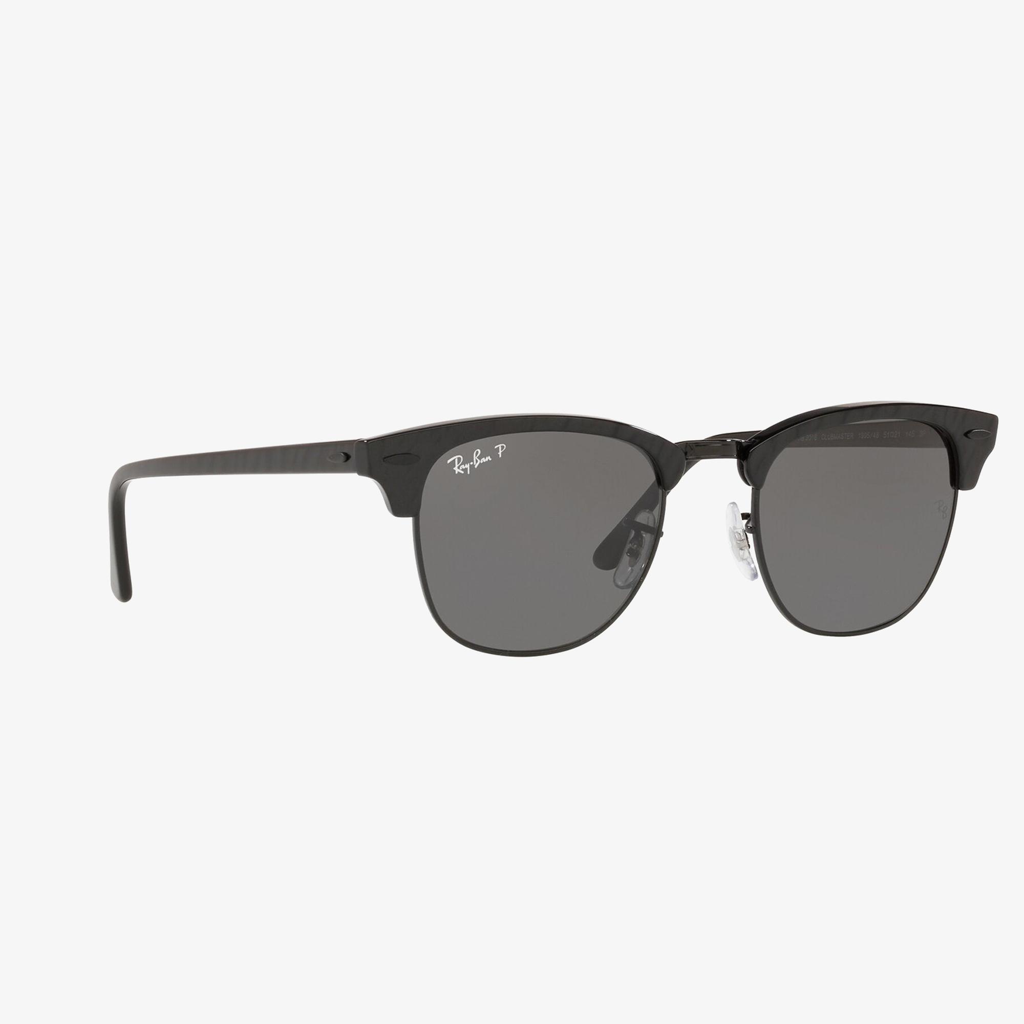 RAY-BAN 0RB3016 Clubmaster Unisex Top Wrinkled On Siyah Güneş Gözlüğü