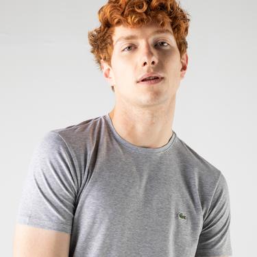  Erkek Slim Fit Bisiklet Yaka Gri T-Shirt