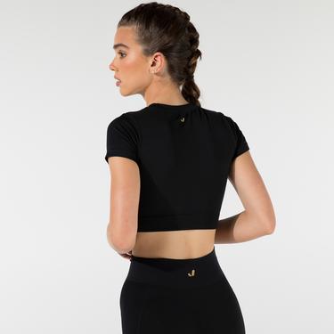  Jerf Captiva Yumuşak Dokulu Kadın Siyah Crop Top