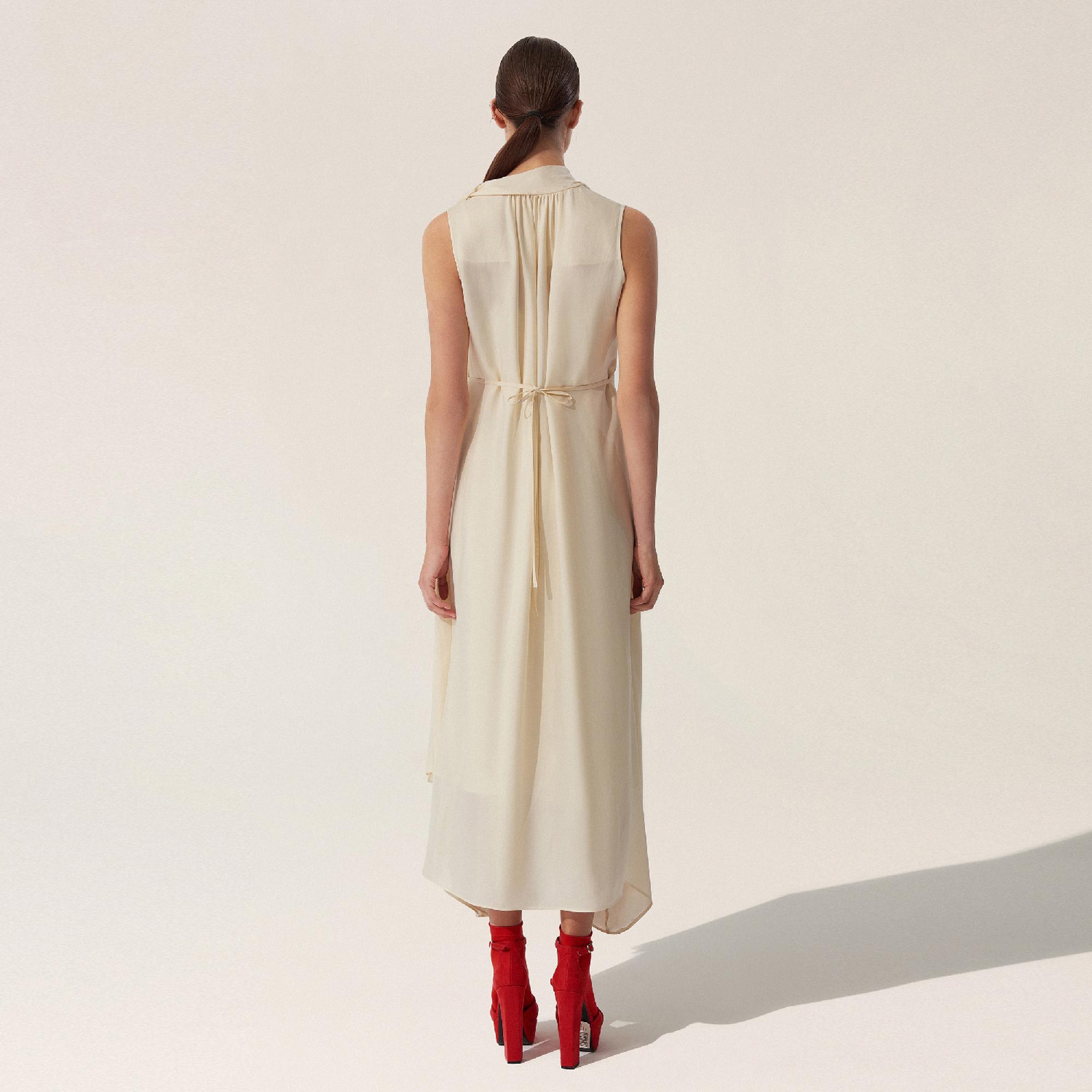 BAQA Asymmetric Kadın Krem Rengi Elbise