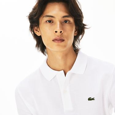  Lacoste L.12.12 Erkek Slim Fit Uzun Kollu Beyaz Polo