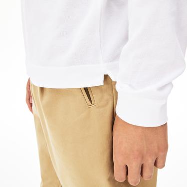  Lacoste L.12.12 Erkek Slim Fit Uzun Kollu Beyaz Polo