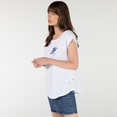  Nautica Kadın Beyaz Baskılı T-Shirt