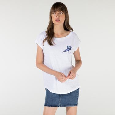  Nautica Kadın Beyaz Baskılı T-Shirt