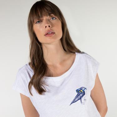  Nautica Kadın Beyaz Baskılı T-Shirt