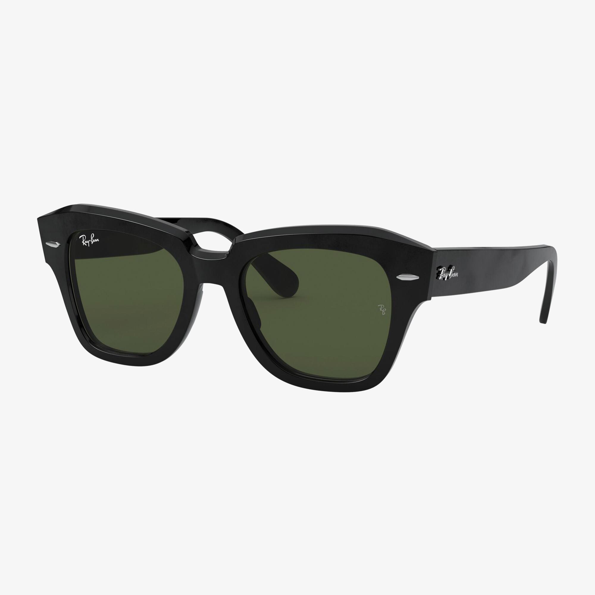 RAY-BAN 0RB2186 State Street Unisex Siyah Kare Güneş Gözlüğü