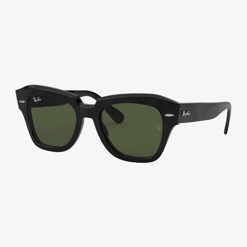  RAY-BAN 0RB2186 State Street Unisex Siyah Kare Güneş Gözlüğü
