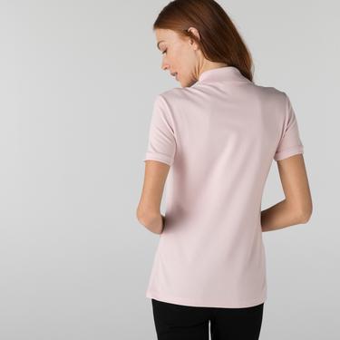  Lacoste L.12.D Kadın Slim Fit Pembe Polo