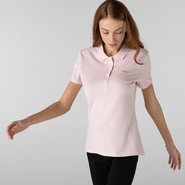  Lacoste L.12.D Kadın Slim Fit Pembe Polo