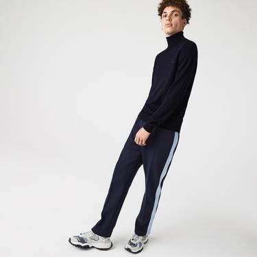  Erkek Regular Fit Boğazlı Yaka Lacivert Kazak