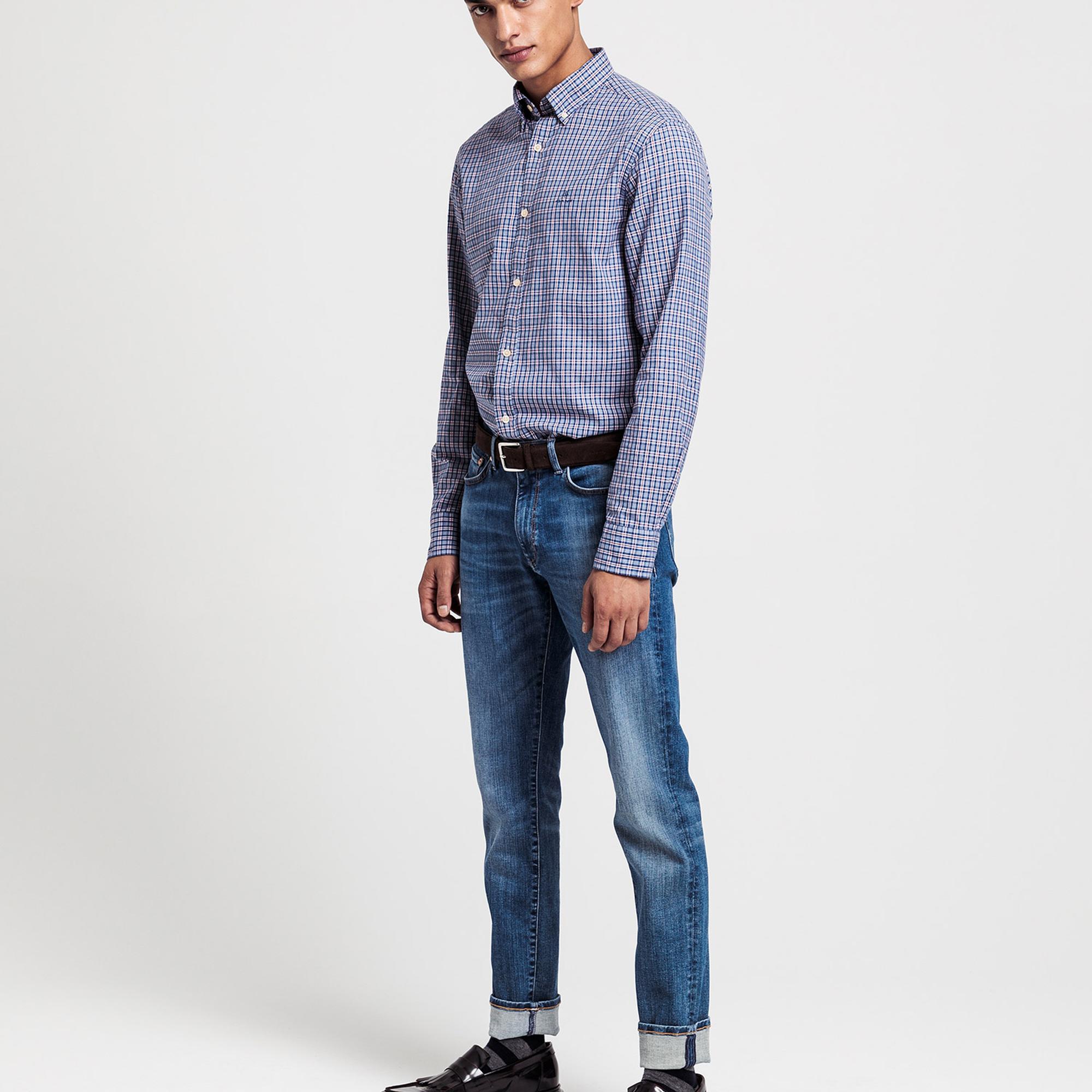 GANT Erkek Mavi Extra Slim Fit Jean Pantolon