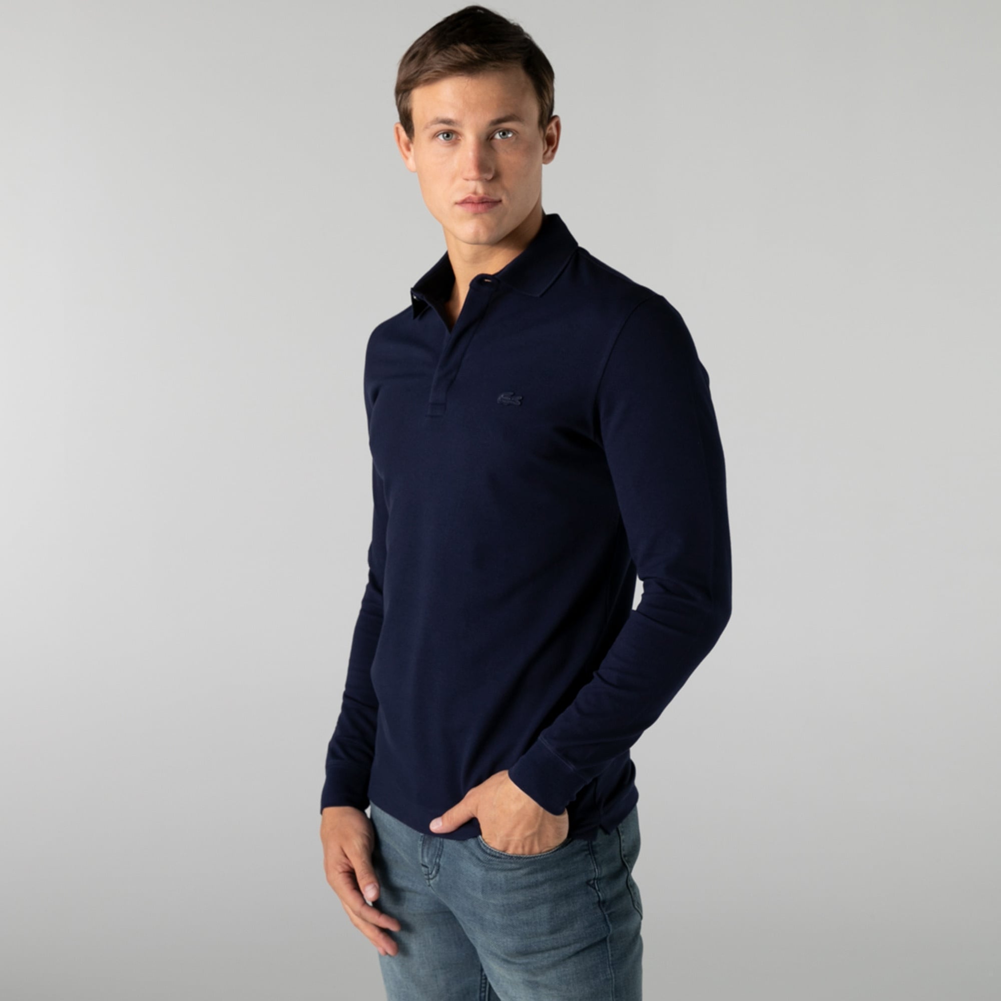 Lacoste Erkek Regular Fit Uzun Kollu Lacivert Polo