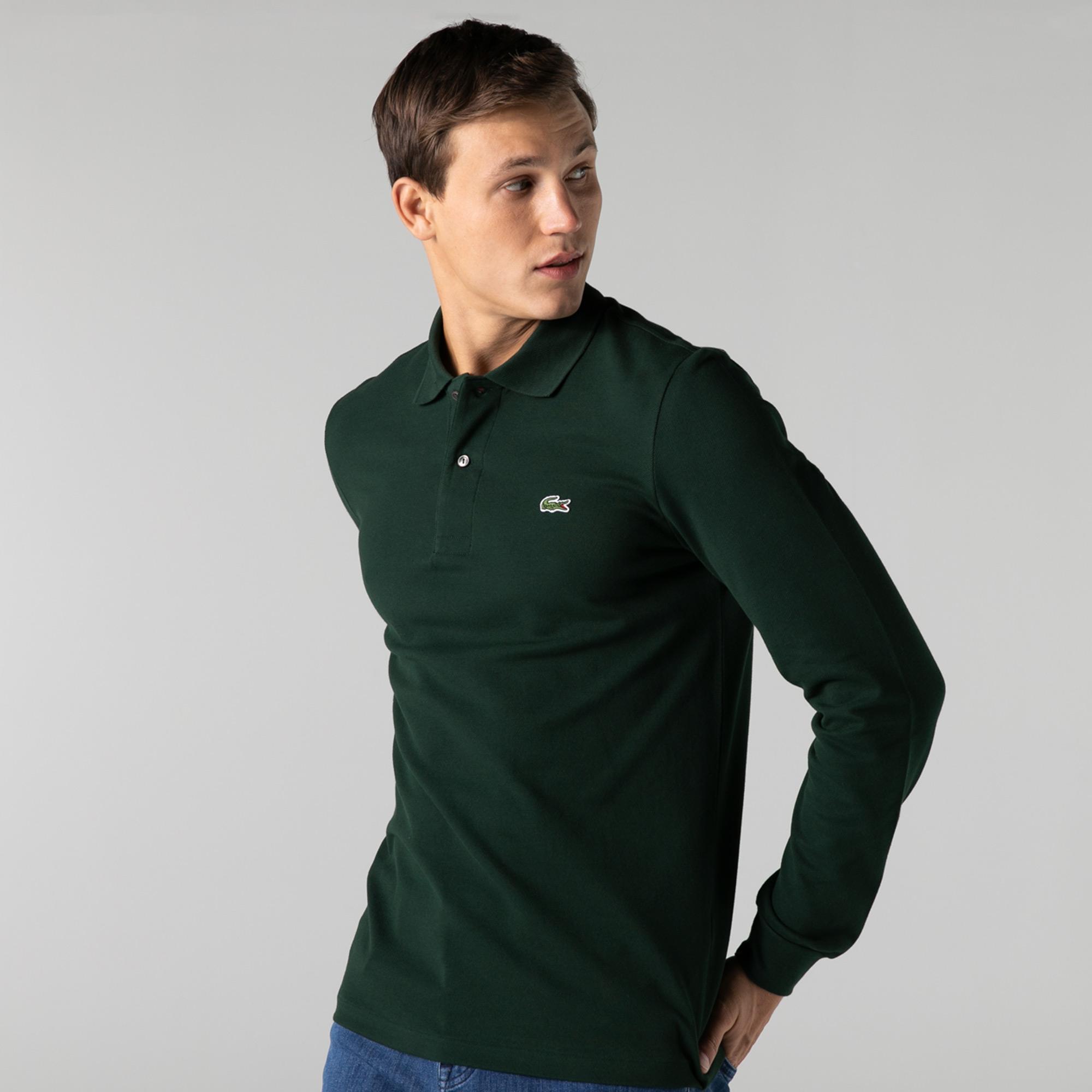 Lacoste Erkek Classic Fit Uzun Kollu Yeşil Polo