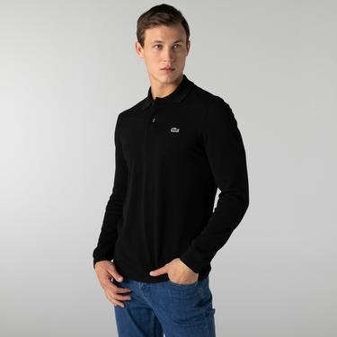  Lacoste Erkek Classic Fit Uzun Kollu Siyah Polo