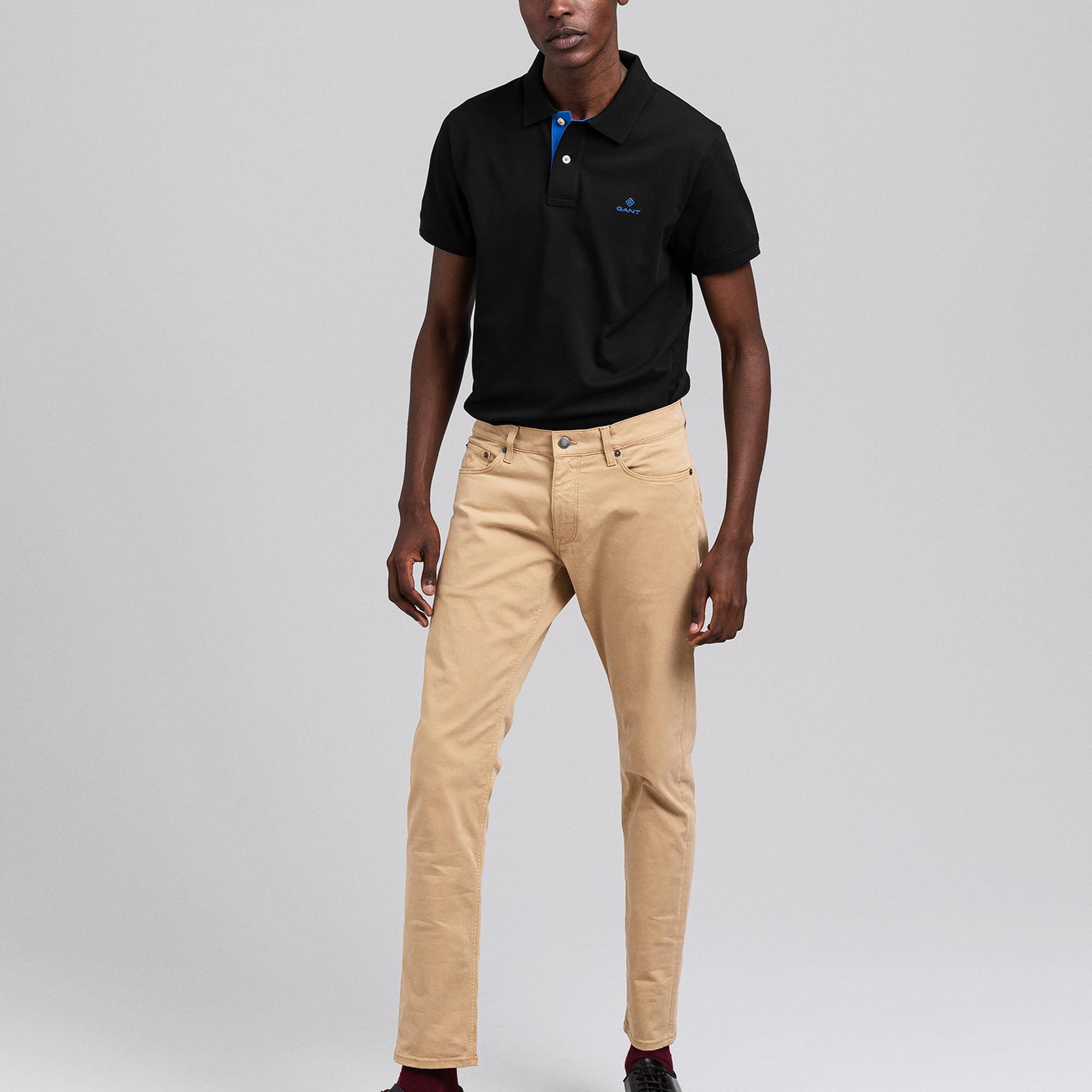 GANT Erkek Siyah Slim Fit Polo