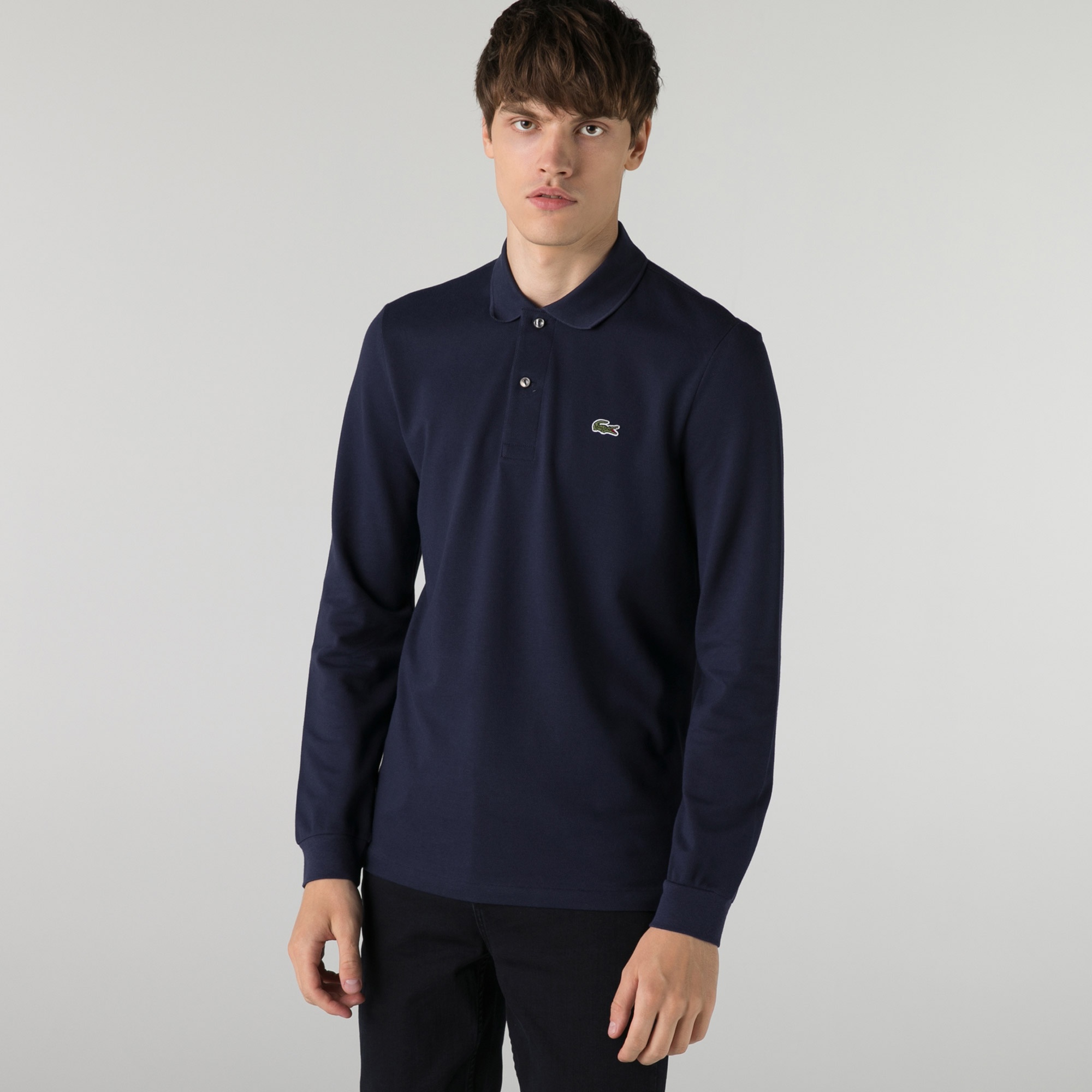 Lacoste Erkek Classic Fit Uzun Kollu Lacivert Polo
