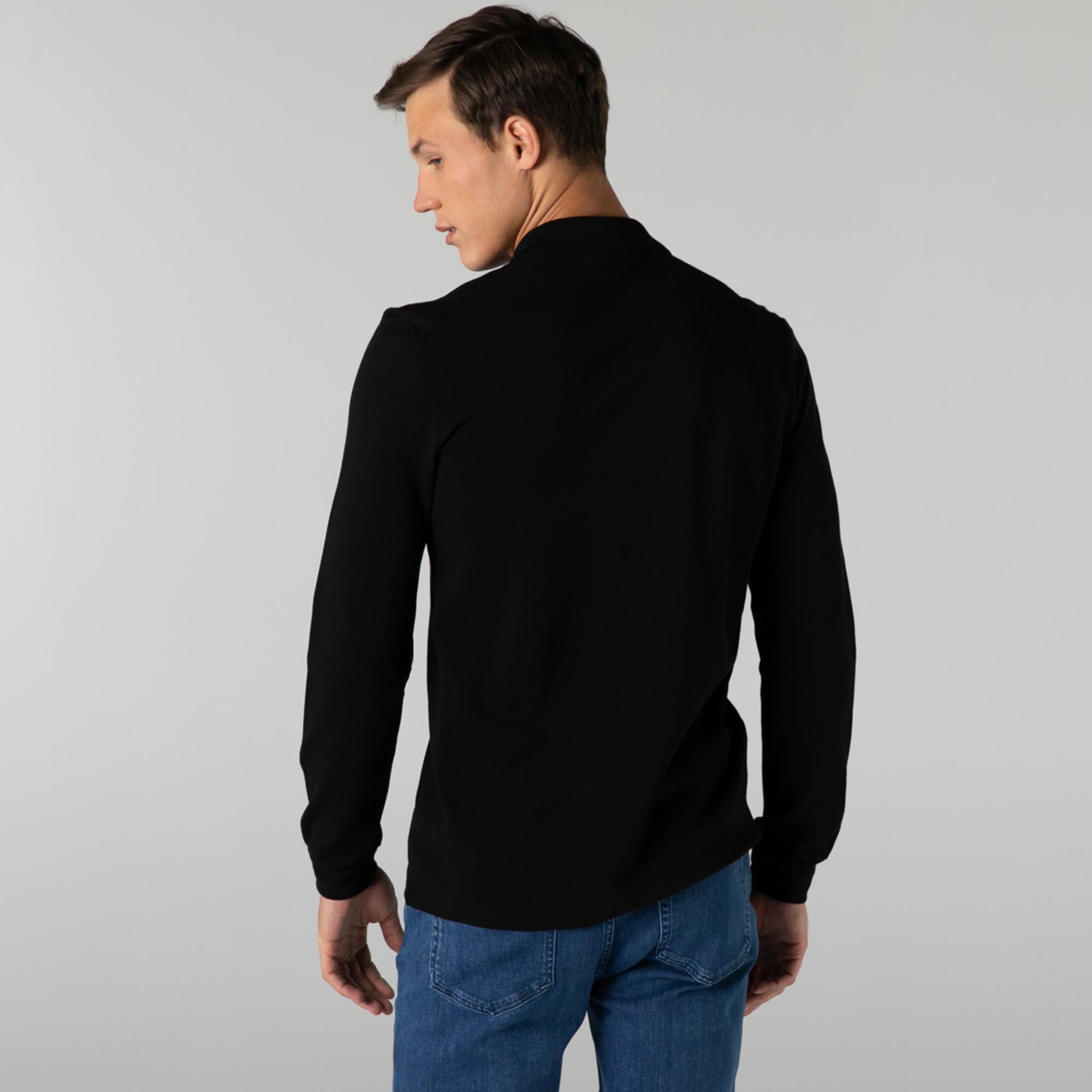 Lacoste Erkek Classic Fit Uzun Kollu Siyah Polo
