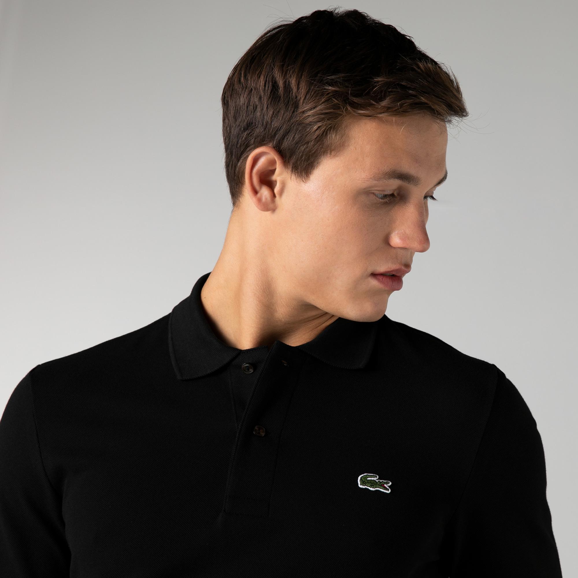 Lacoste Erkek Classic Fit Uzun Kollu Siyah Polo