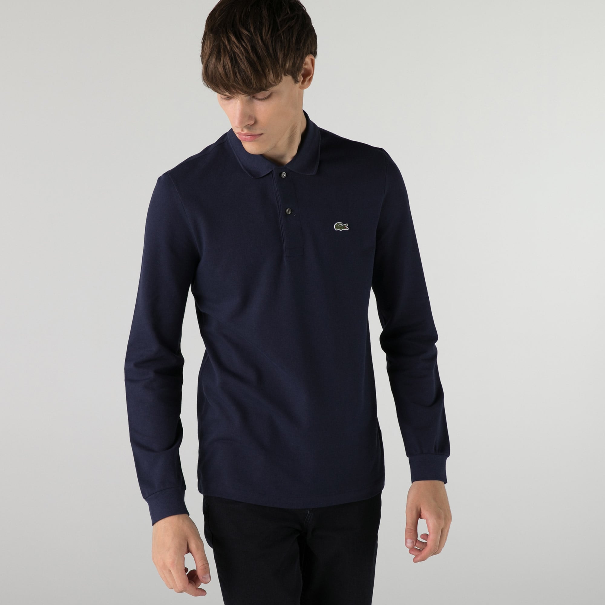  Lacoste Erkek Classic Fit Uzun Kollu Lacivert Polo