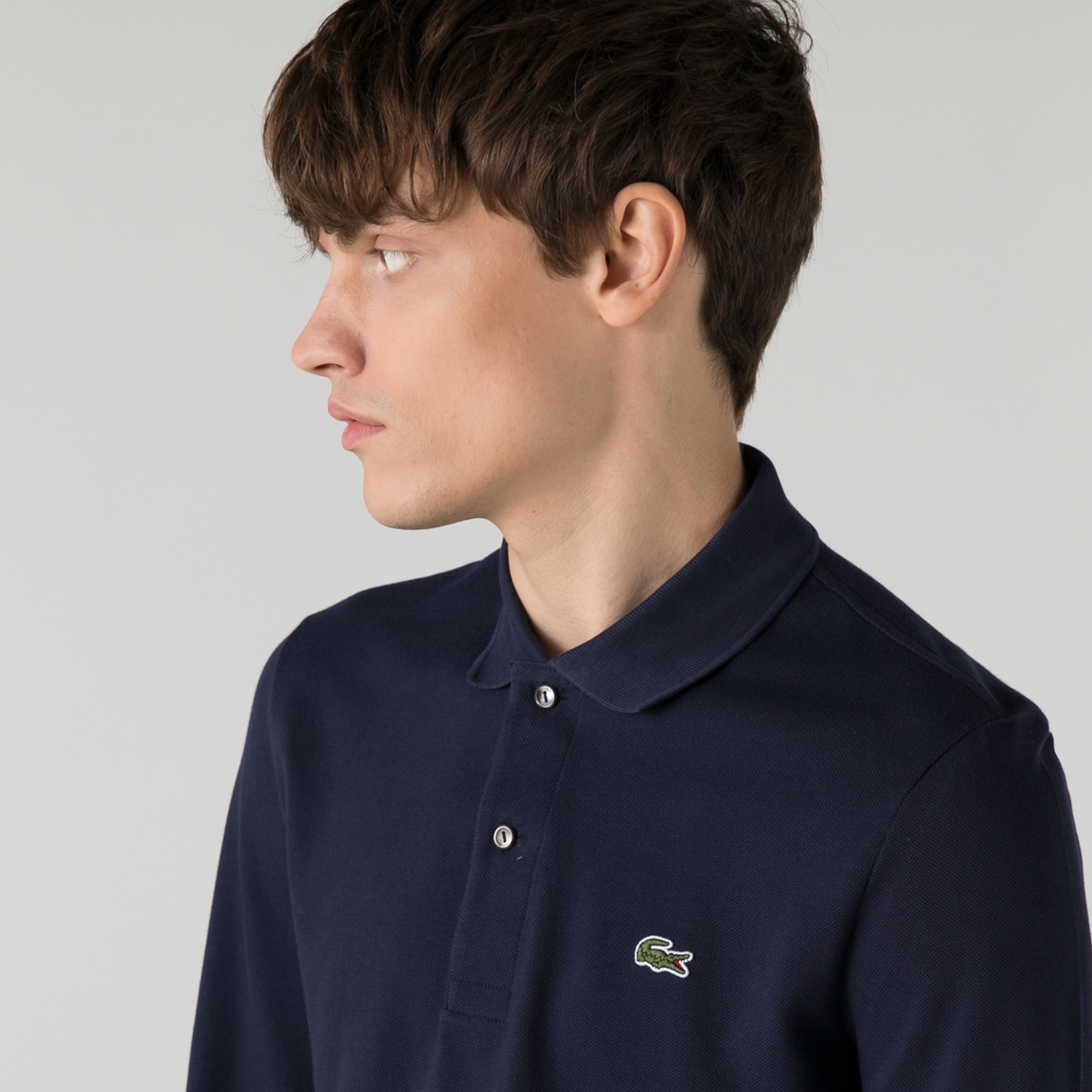 Lacoste Erkek Classic Fit Uzun Kollu Lacivert Polo