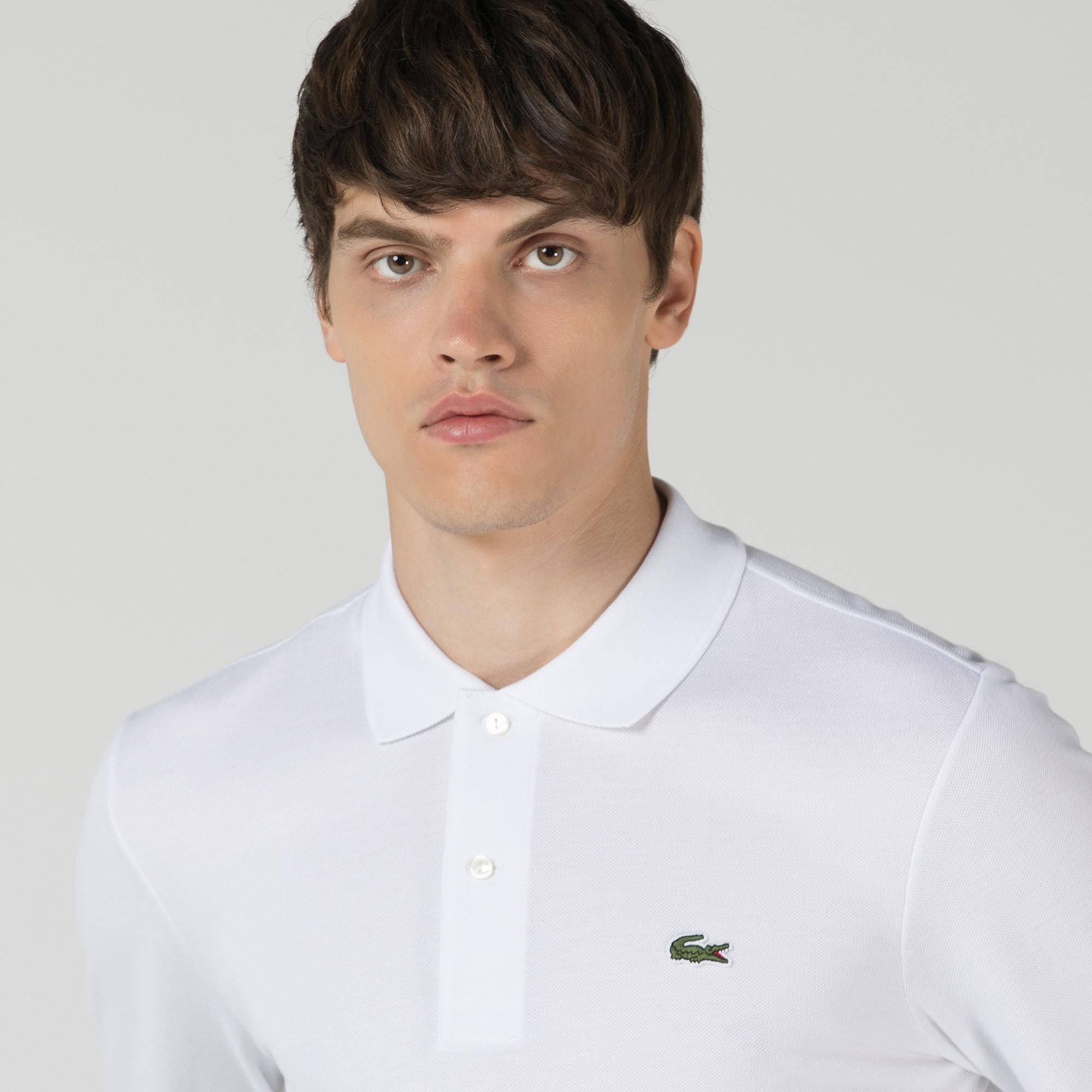 Lacoste Erkek Classic Fit Uzun Kollu Beyaz Polo