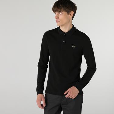 Lacoste L.12.12 Erkek Slim Fit Uzun Kollu Siyah Polo