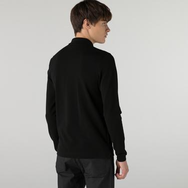  Lacoste L.12.12 Erkek Slim Fit Uzun Kollu Siyah Polo