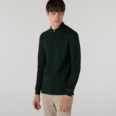  Lacoste Paris Erkek Regular Fit Uzun Kollu Yeşil Polo