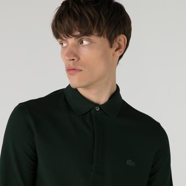  Lacoste Paris Erkek Regular Fit Uzun Kollu Yeşil Polo