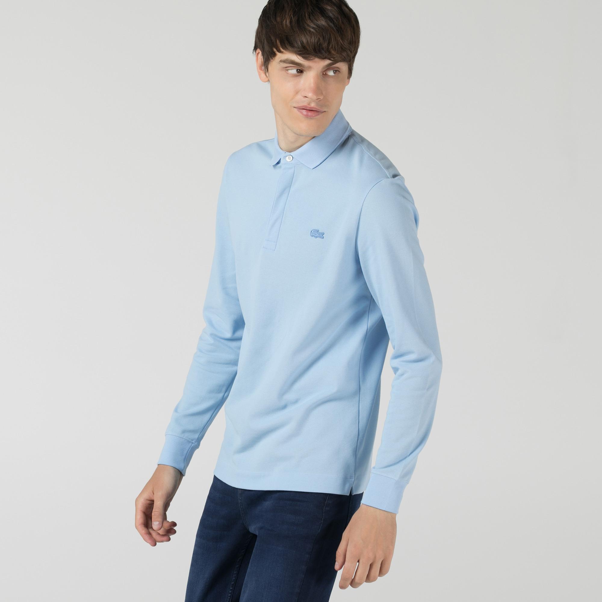 Lacoste Erkek Regular Fit Uzun Kollu Mavi Polo