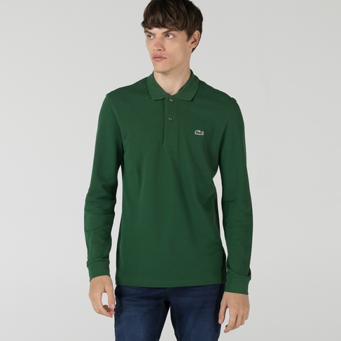  Lacoste Erkek Classic Fit Uzun Kollu Yeşil Polo