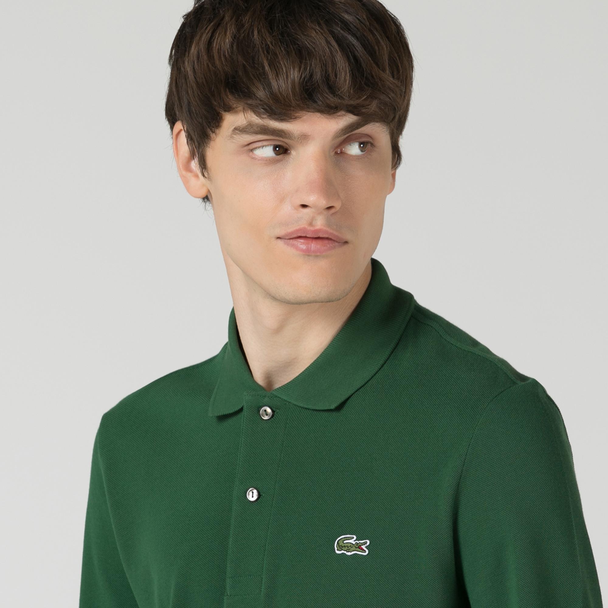 Lacoste Erkek Classic Fit Uzun Kollu Yeşil Polo