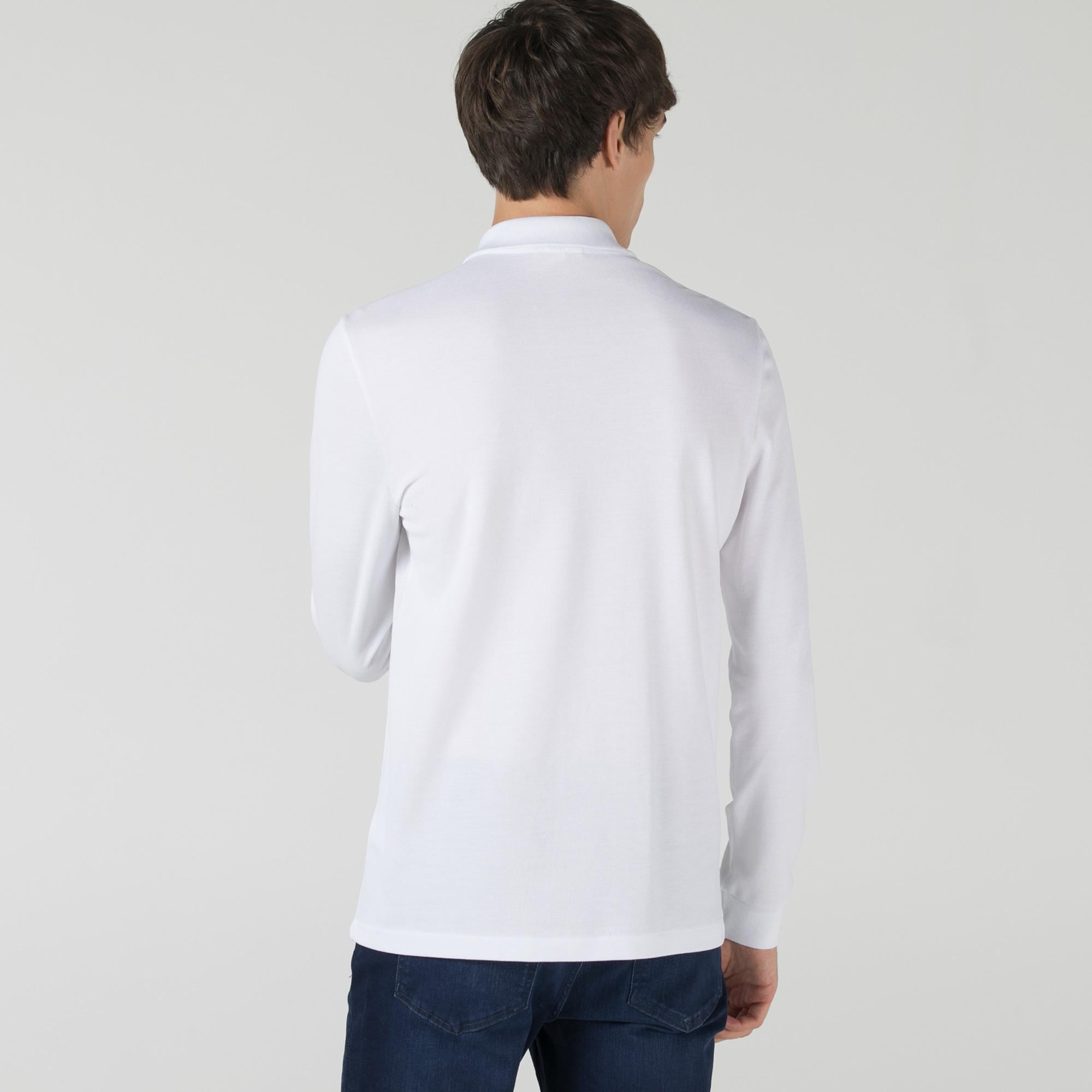 Lacoste Erkek Classic Fit Uzun Kollu Beyaz Polo