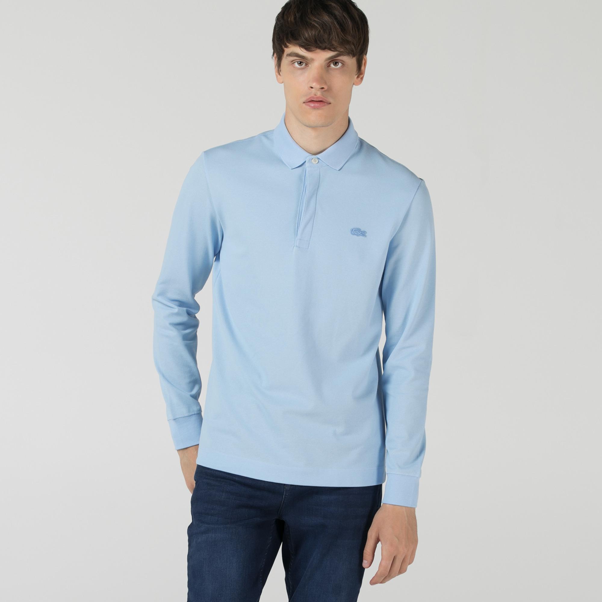 Lacoste Erkek Regular Fit Uzun Kollu Mavi Polo