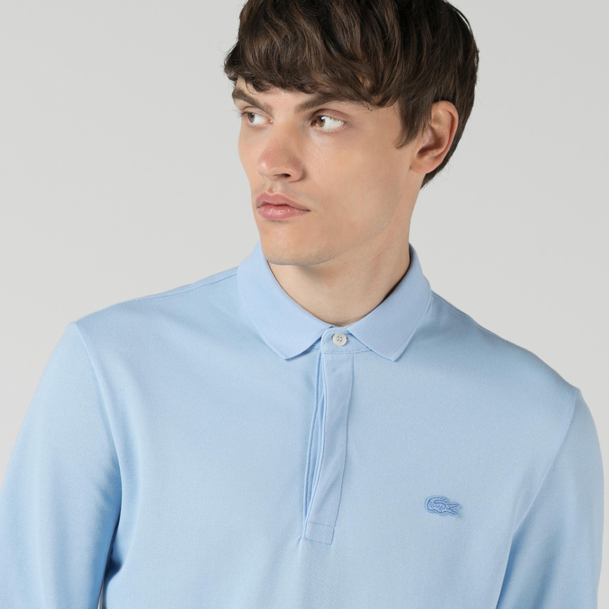 Lacoste Erkek Regular Fit Uzun Kollu Mavi Polo
