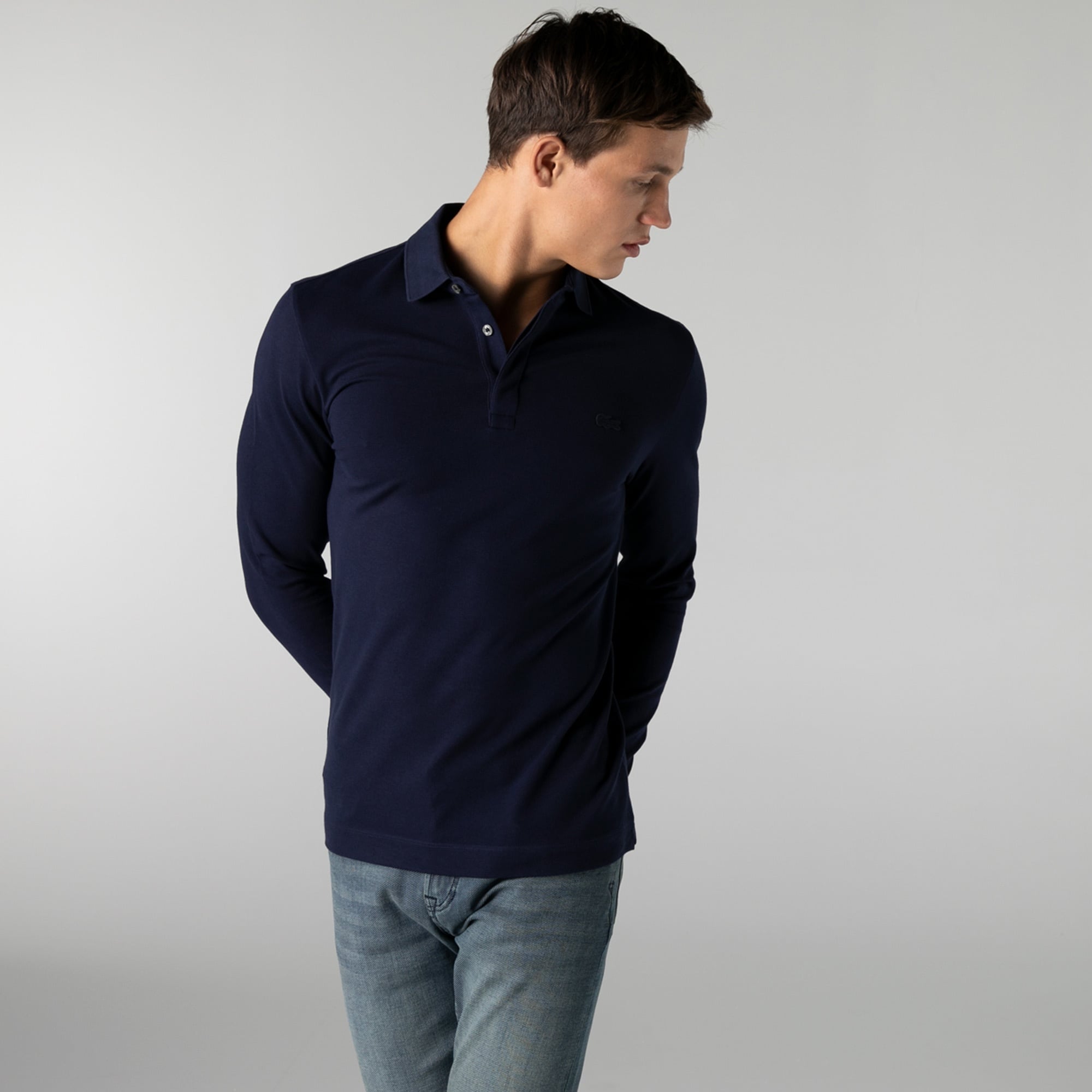 Lacoste Erkek Regular Fit Uzun Kollu Lacivert Polo