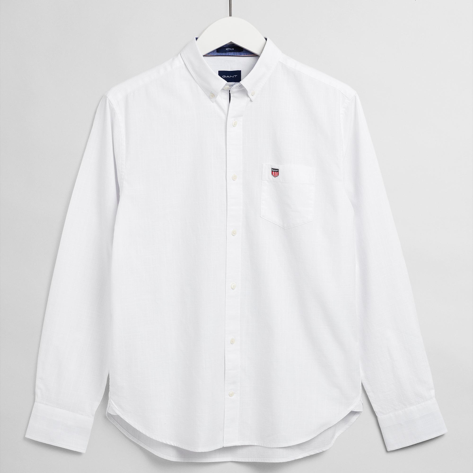 GANT Regular Fit %100 Pamuk Erkek Beyaz Gömlek