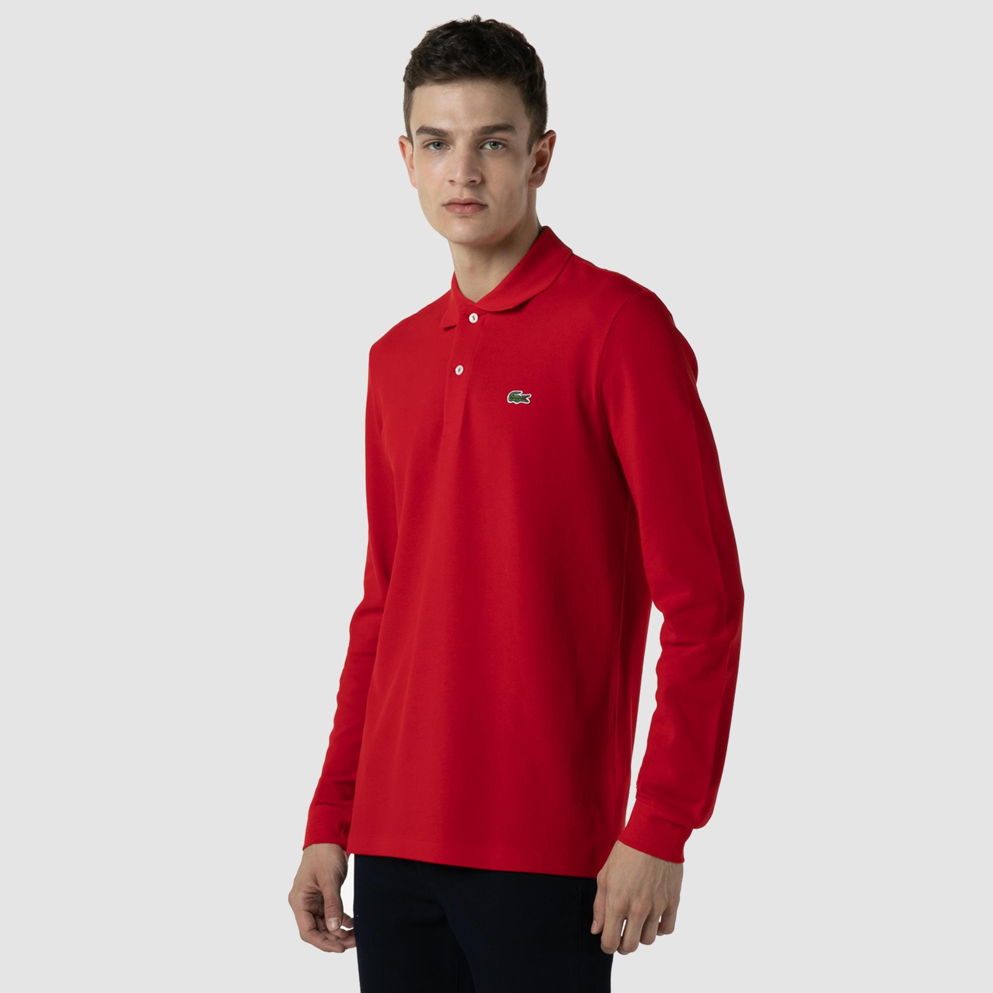 Lacoste Erkek Classic Fit Uzun Kollu Kırmızı Polo