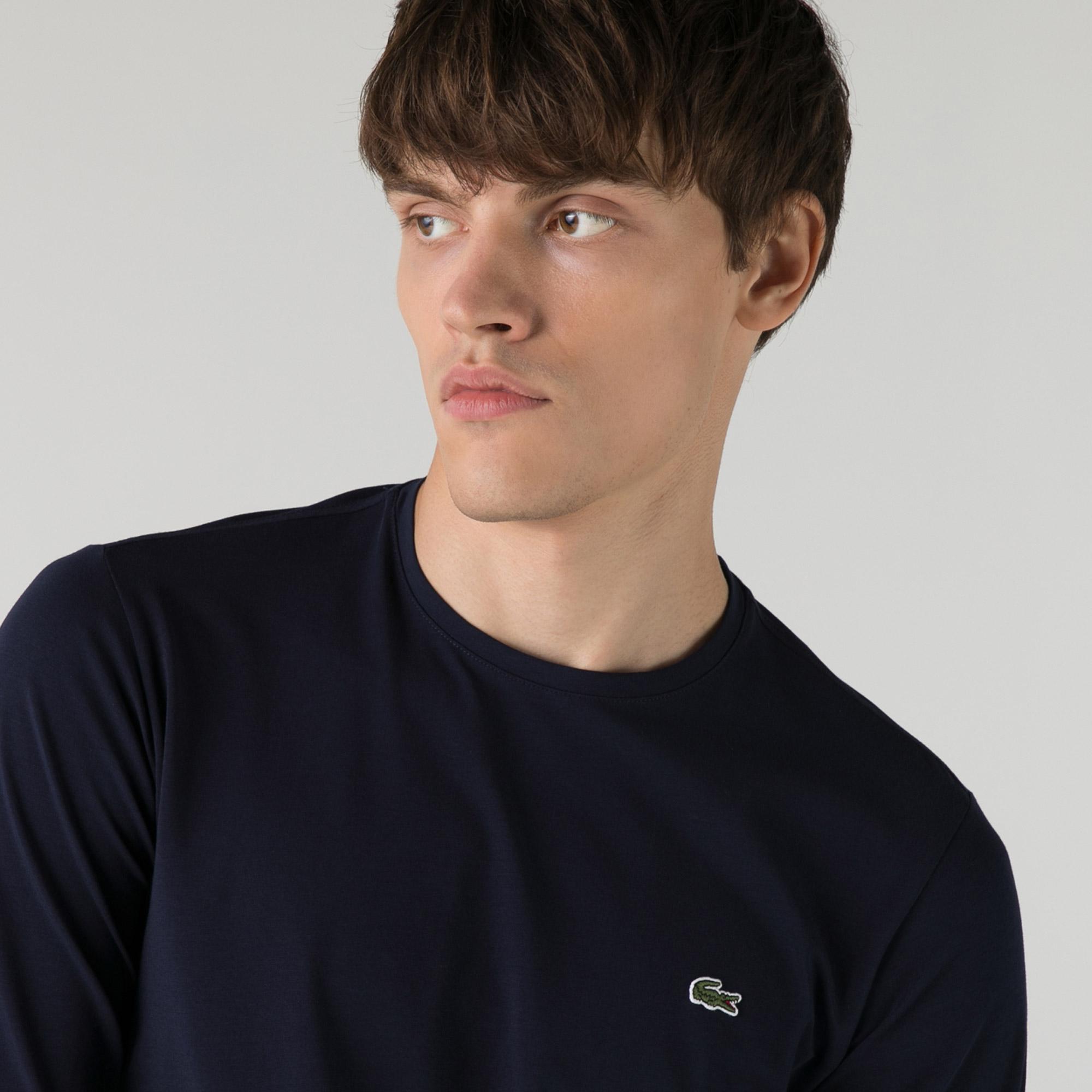 Lacoste Erkek Regular Fit Uzun Kollu Bisiklet Yaka Lacivert T-Shirt