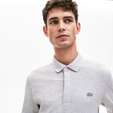  Erkek Regular Fit Uzun Kollu Gri Paris Polo