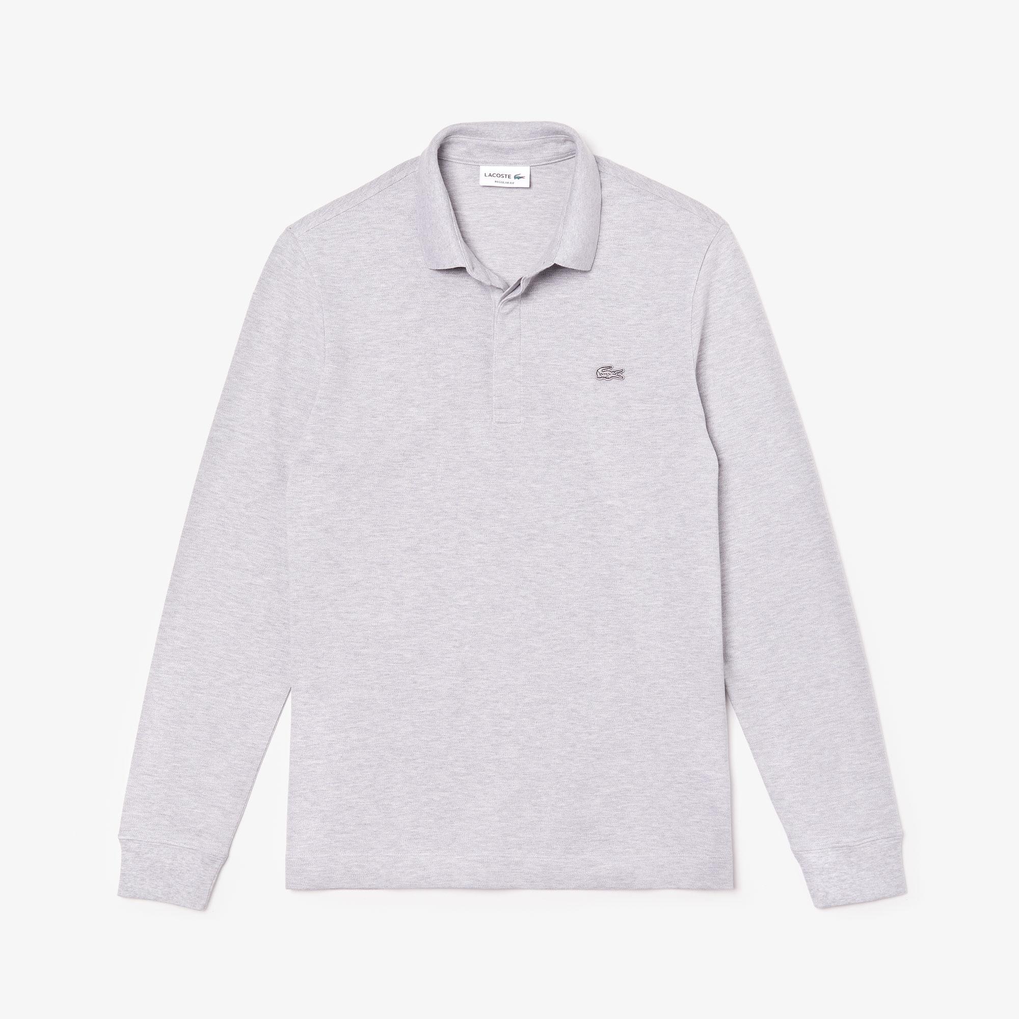 Lacoste Erkek Regular Fit Uzun Kollu Gri Polo