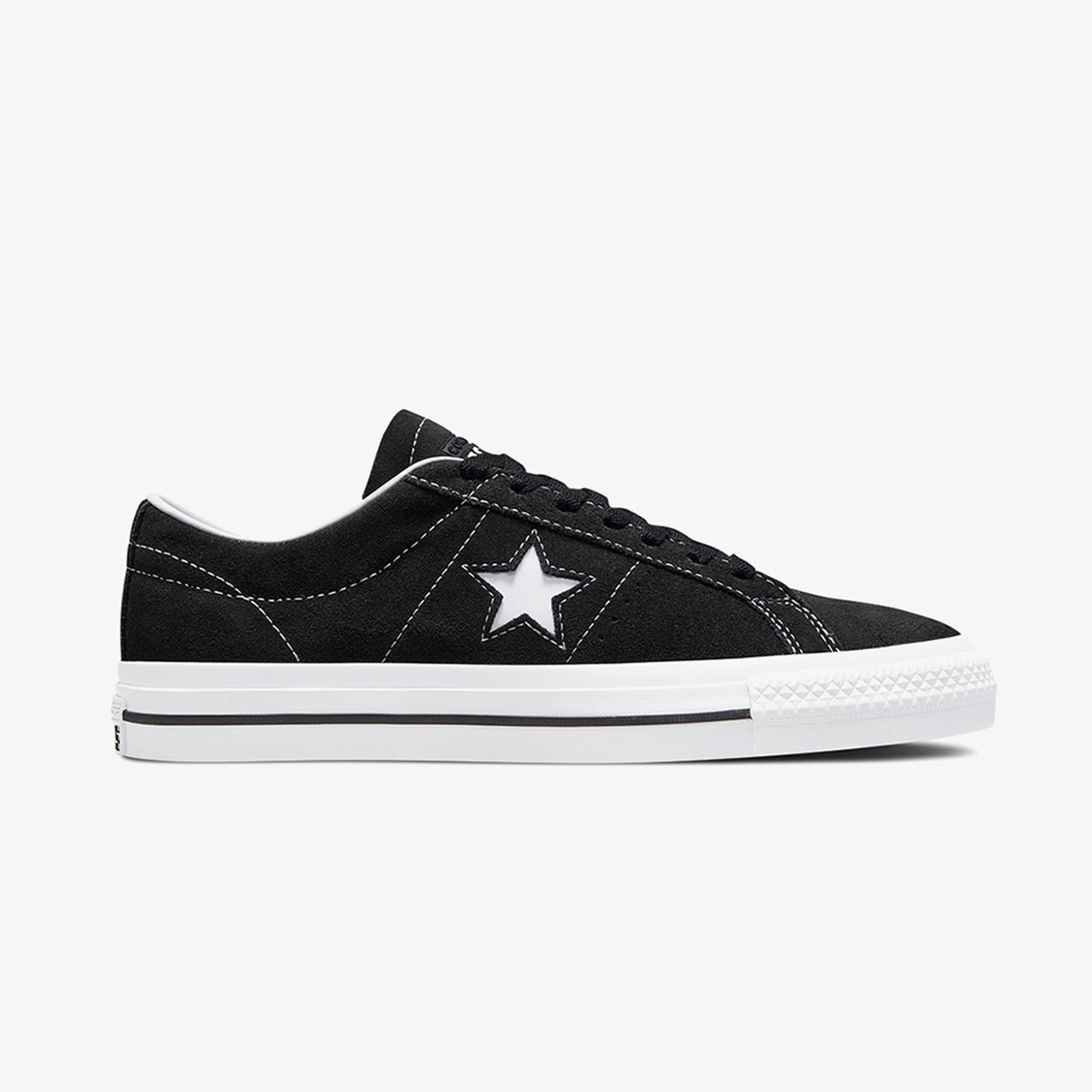 Converse One Star Pro Low Unisex Siyah Deri Sneaker