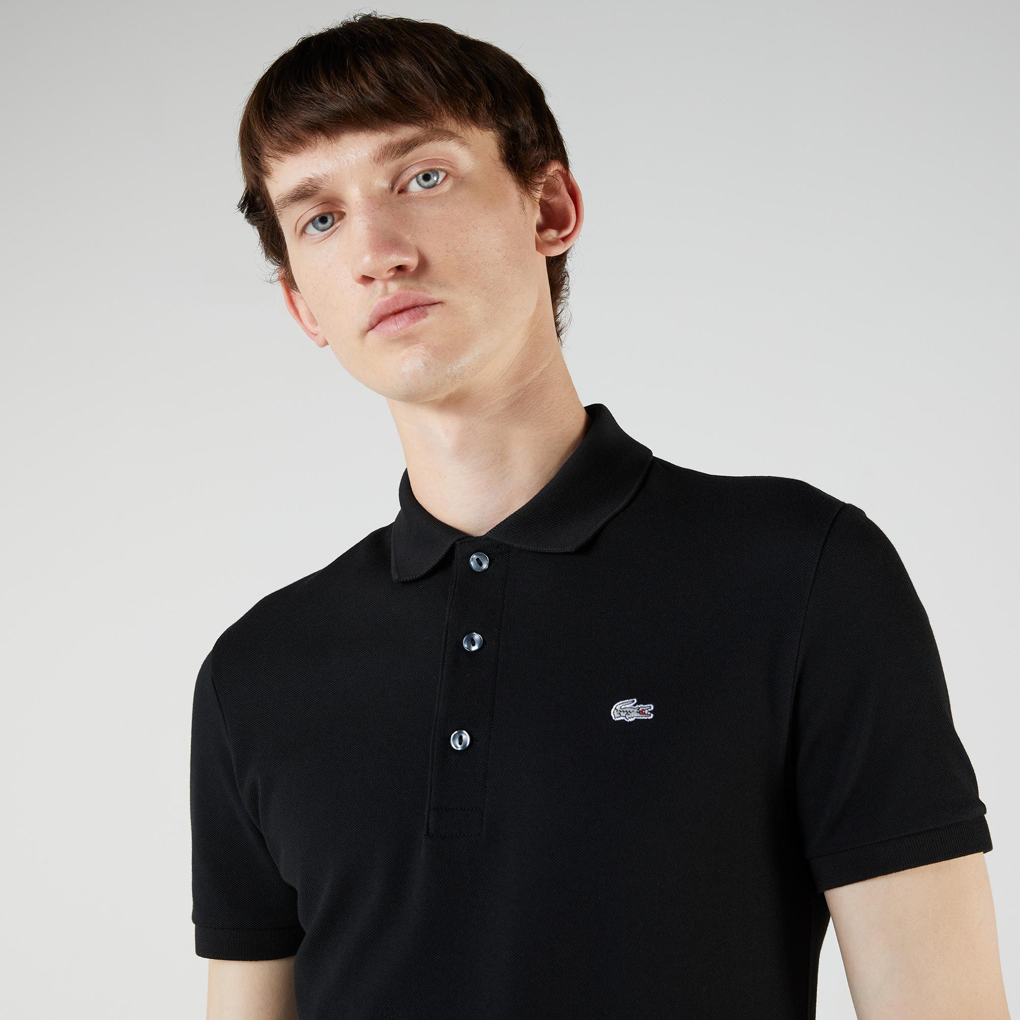 Erkek Slim Fit Siyah Polo