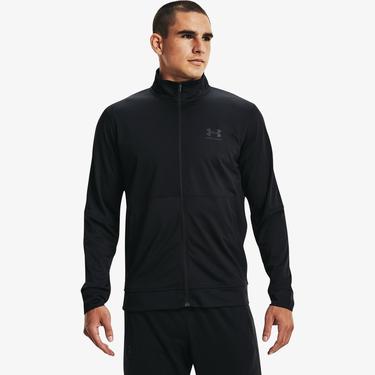  Under Armour Pique Track Jacket Erkek Siyah Sweatshirt